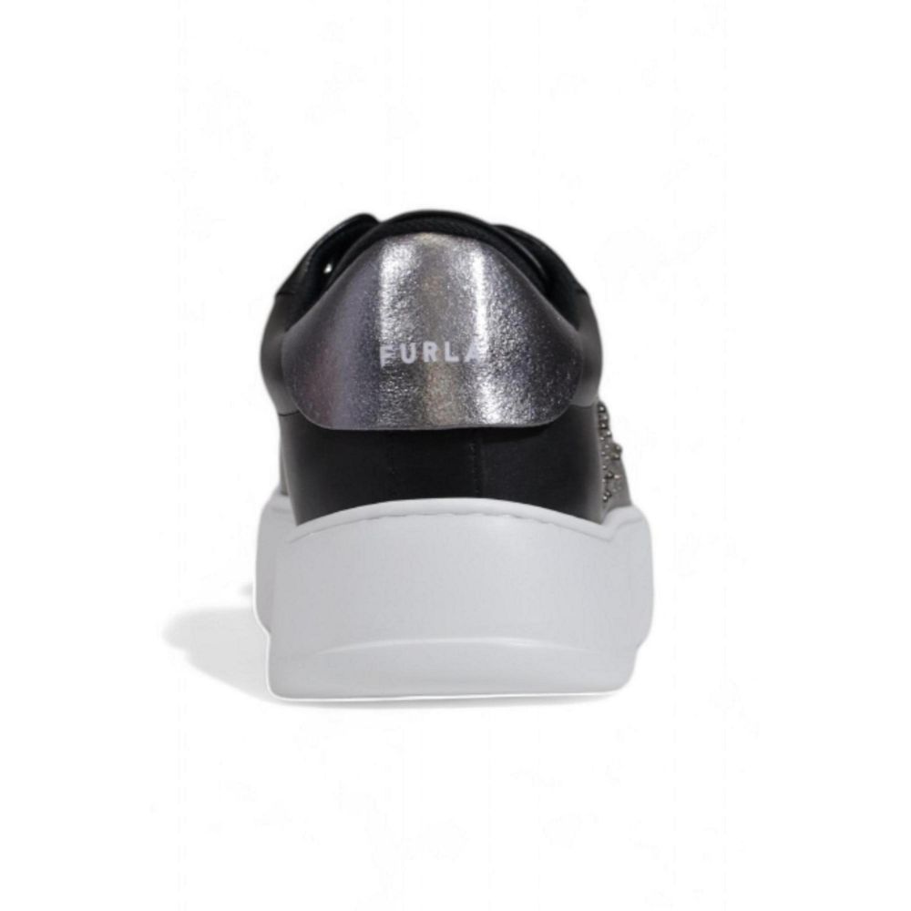 Furla Schwarze Polyethylen-Sneakers mit niedrigem Schaft