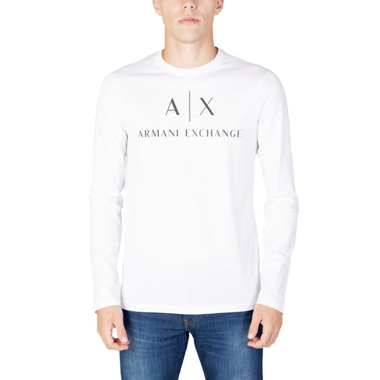 Armani Exchange Weißes Baumwoll-Langarmshirt
