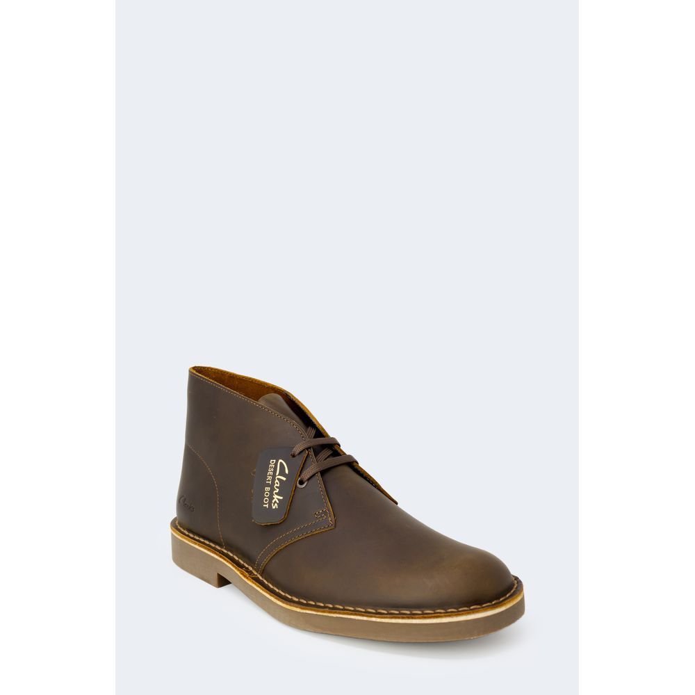 Clarks Braune Leder-Schnürstiefel
