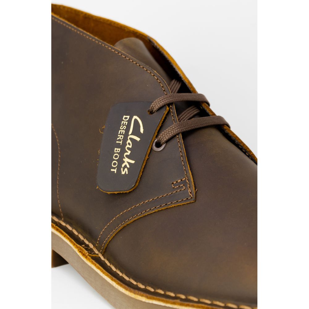 Clarks Braune Leder-Schnürstiefel