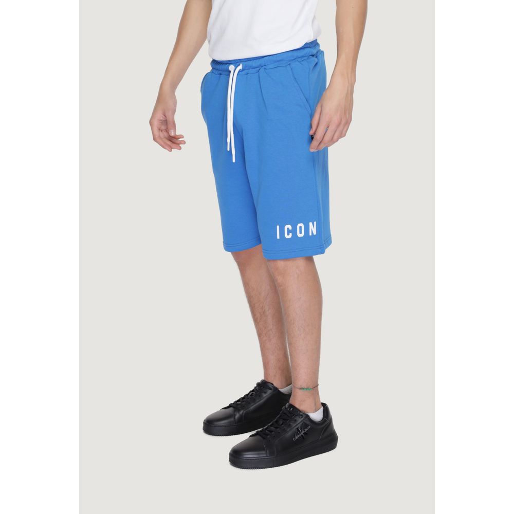 Icon Blaue Baumwoll-Bermuda-Shorts