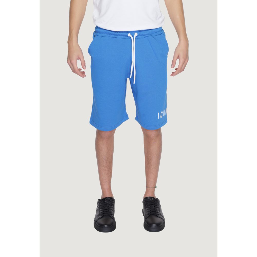 Icon Blaue Baumwoll-Bermuda-Shorts