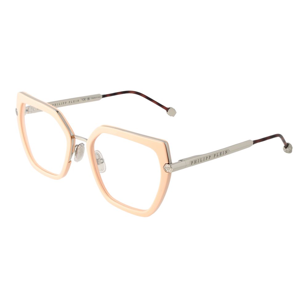 Philipp Plein Roséfarbene Metall- & Kunststoffbrille (Fassung)