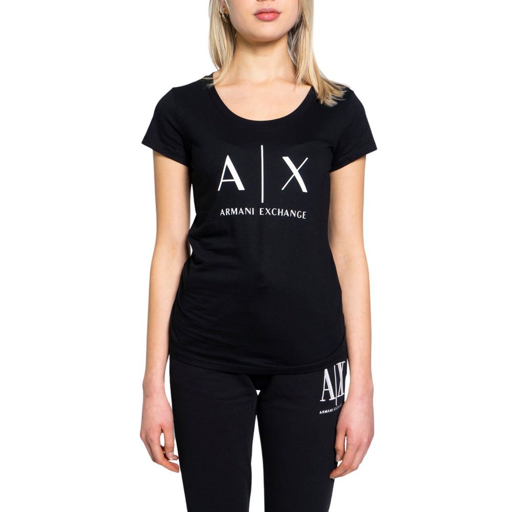 Armani Exchange Schwarzes T-Shirt aus Baumwolle