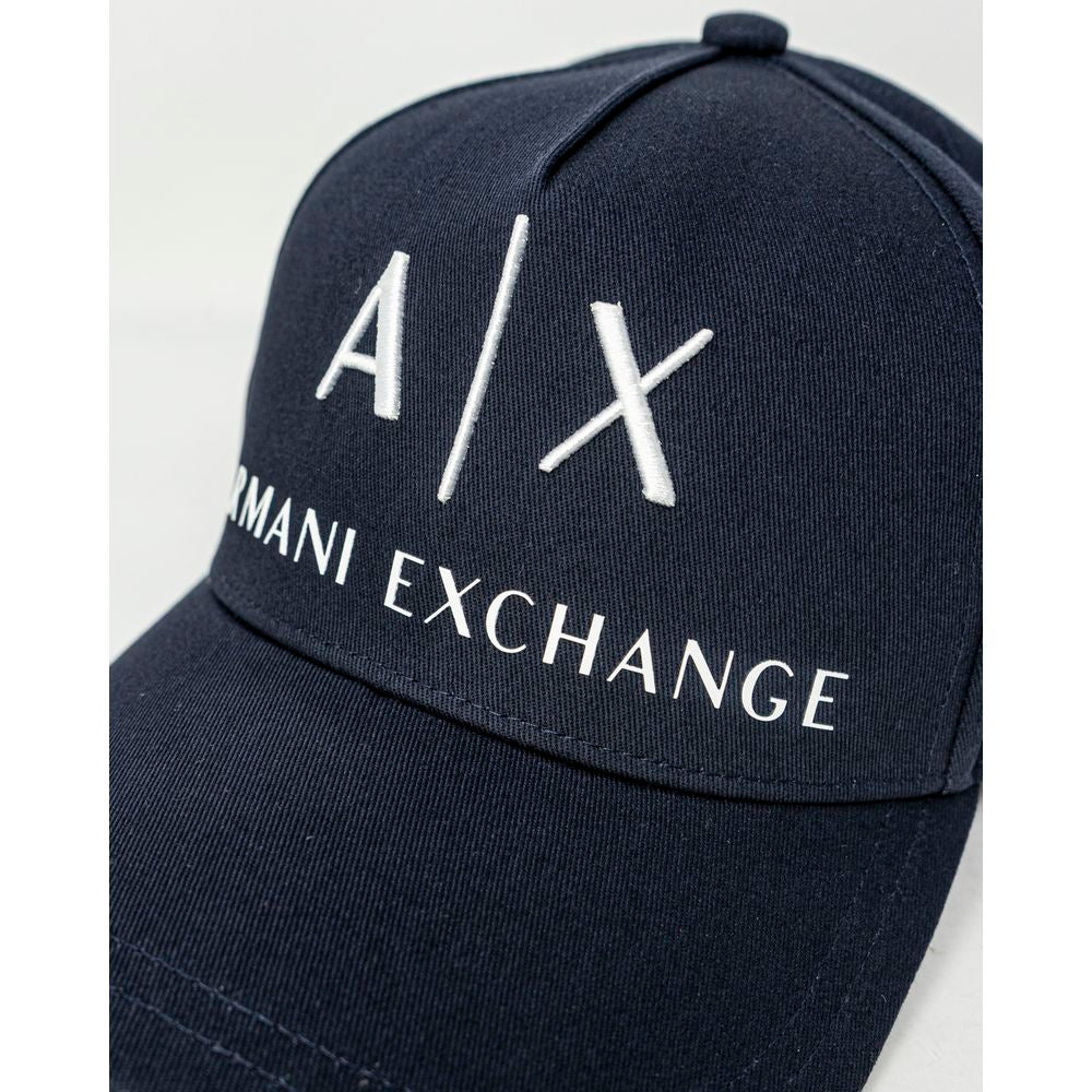 Armani Exchange Blaue Baumwoll-Kappe (Baseball-Mütze)