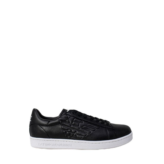 EA7 Emporio Armani Schwarze und Weiße Polyethylen Sneakers mit niedrigem Schaft