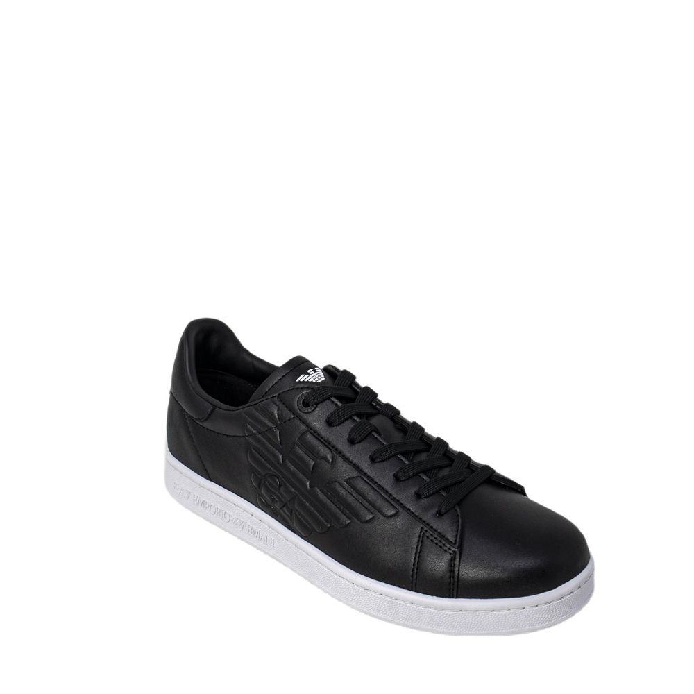 EA7 Emporio Armani Schwarze und Weiße Polyethylen Sneakers mit niedrigem Schaft