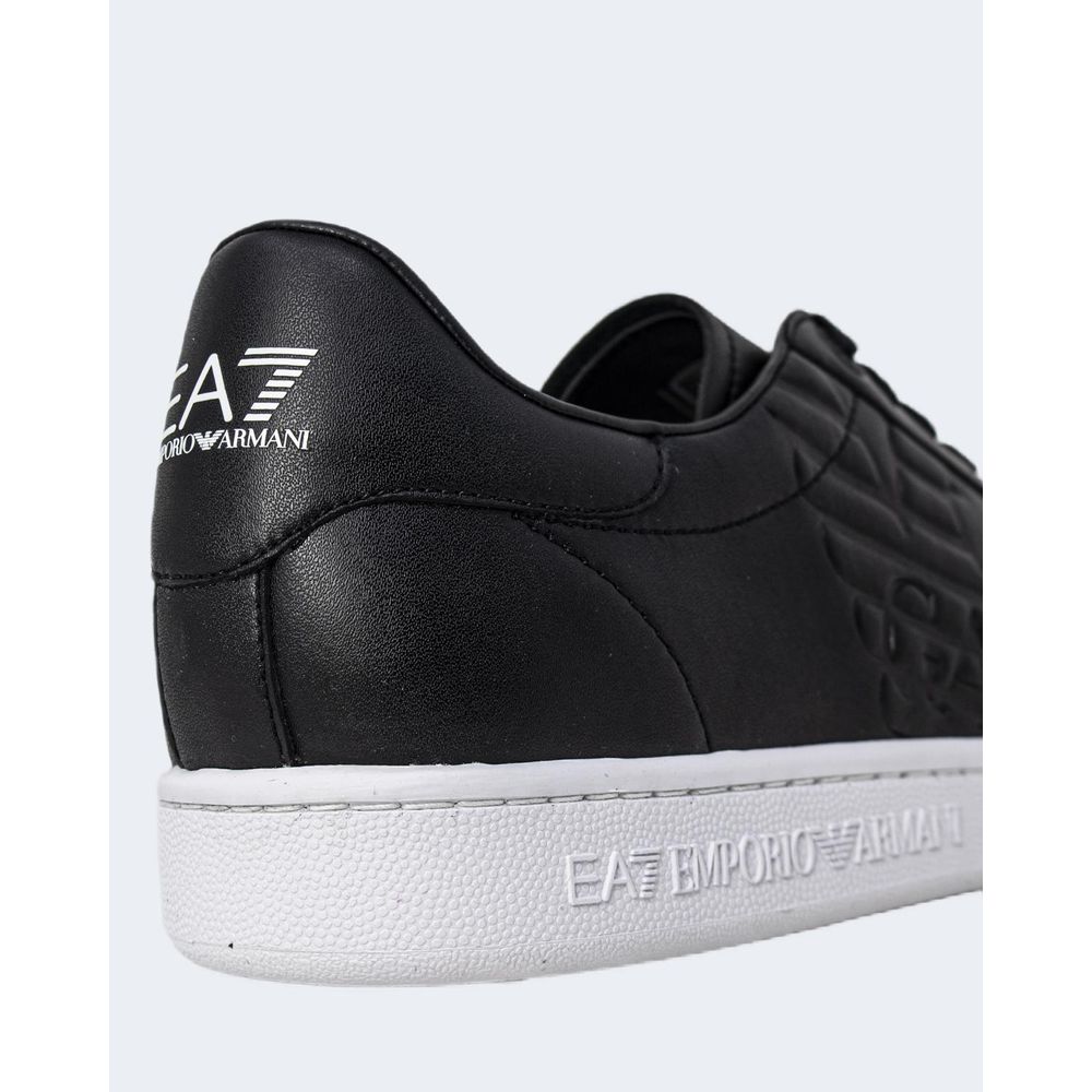EA7 Emporio Armani Schwarze und Weiße Polyethylen Sneakers mit niedrigem Schaft