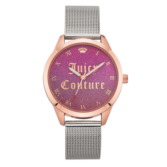 Juicy Couture Silberne Edelstahl-Dress-Uhr