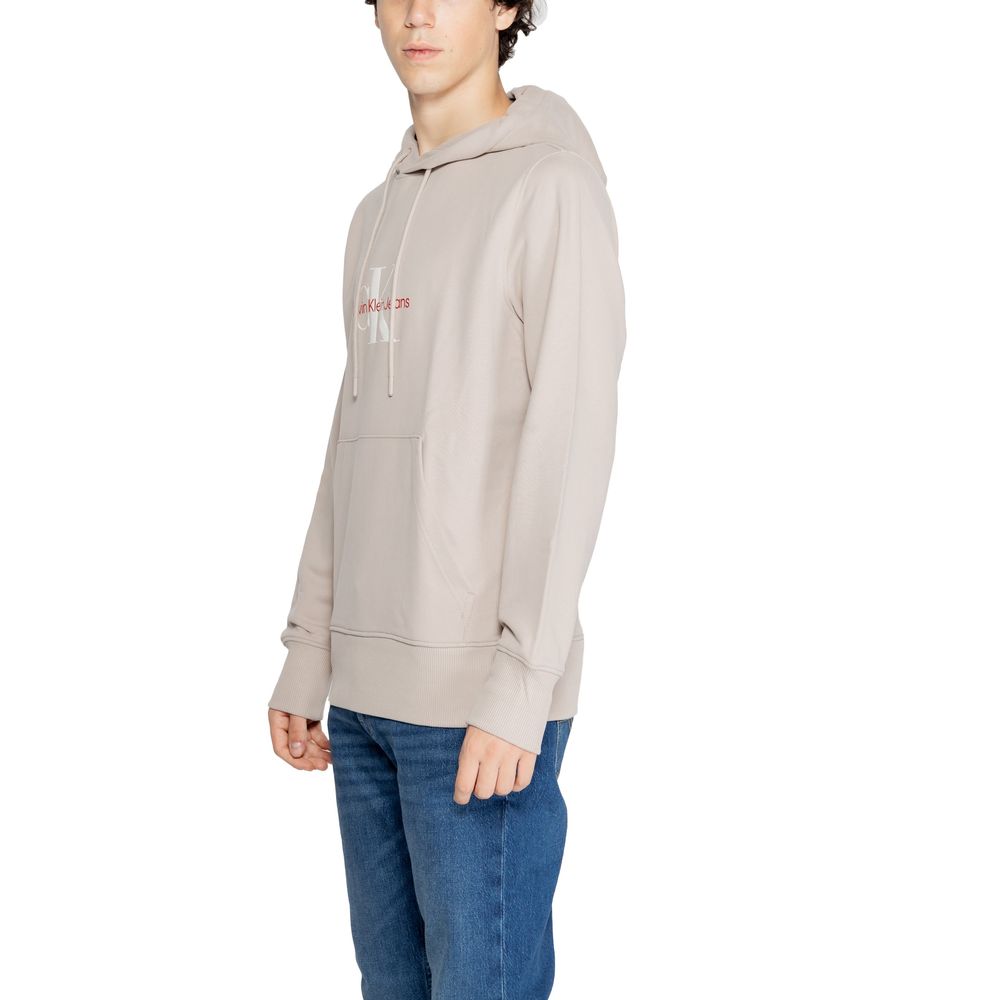 Calvin Klein Jeans Beiger Hoodie aus recyceltem Baumwoll-Mix