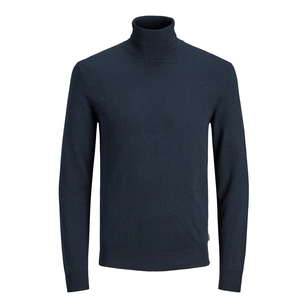 Jack Jones Blauer Baumwoll-Rollkragenpullover