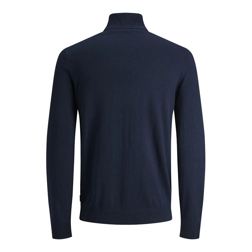 Jack Jones Blauer Baumwoll-Rollkragenpullover