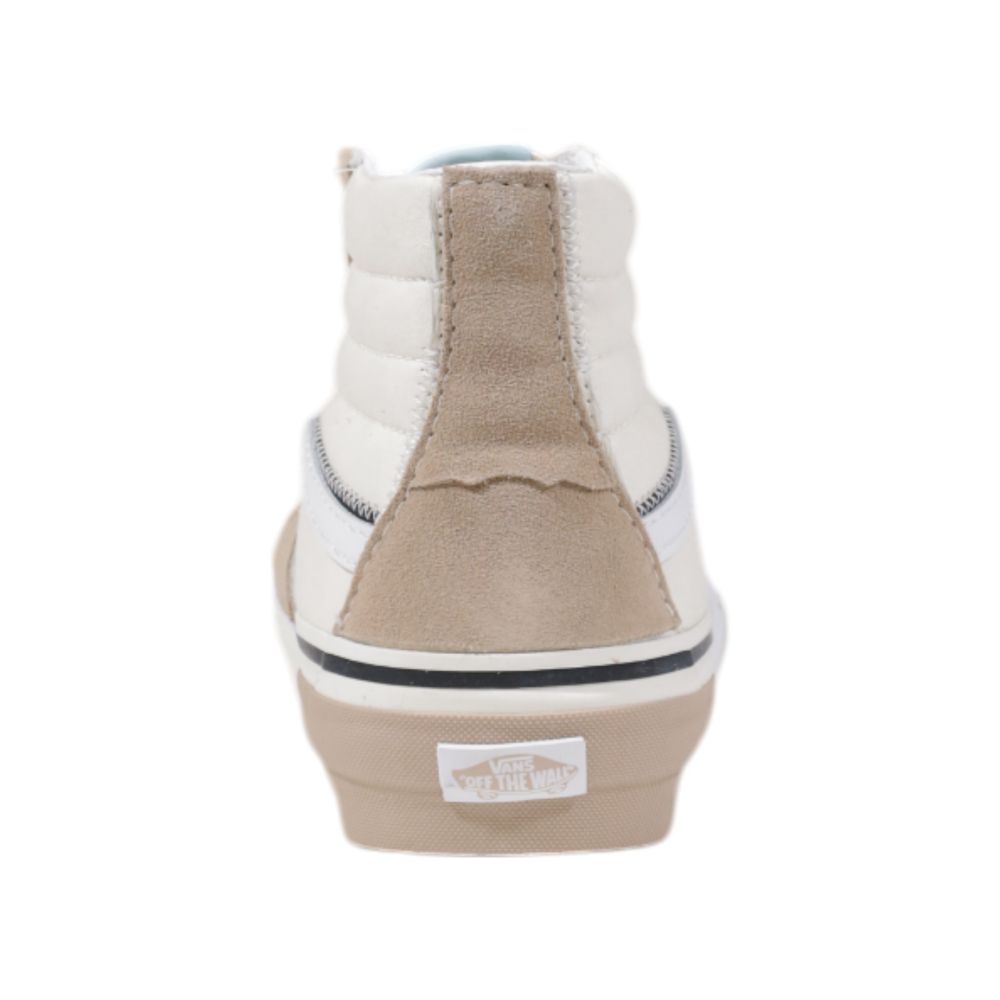 Vans Beigefarbene Leder-High-Top-Sneaker