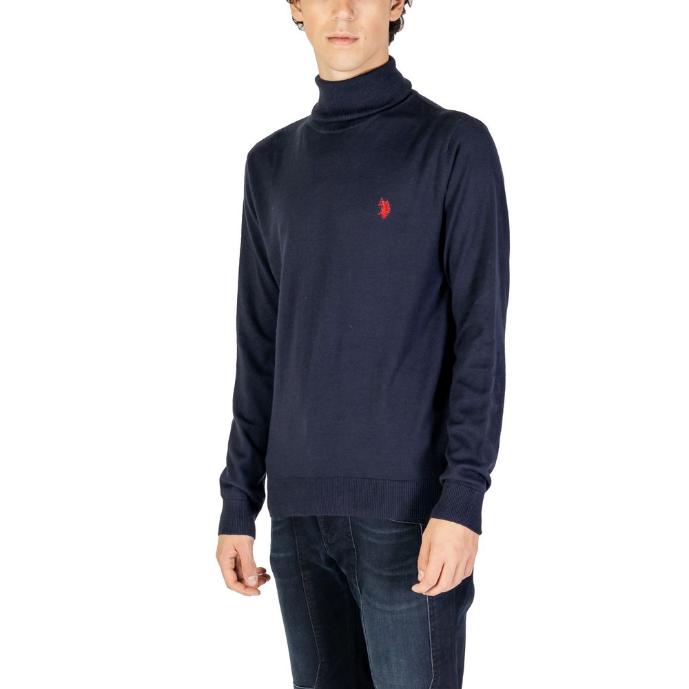 U.S. POLO ASSN. Blauer Baumwoll-Rollkragenpullover