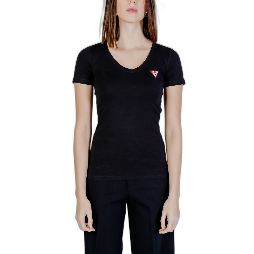 Guess Schwarzes T-Shirt aus Baumwolle
