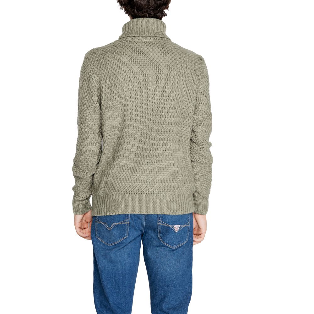 Gianni Lupo Grüner Polyester-Rollkragenpullover