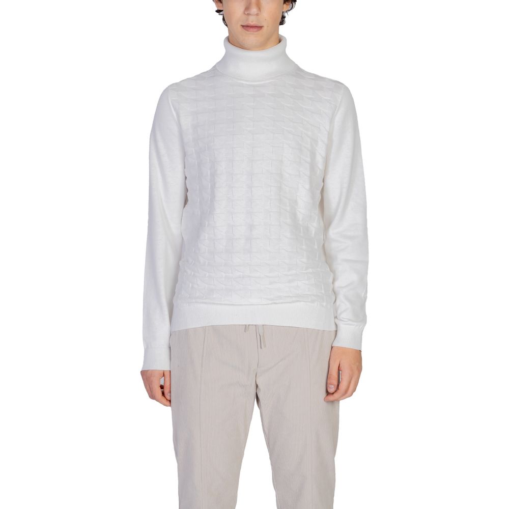Antony Morato Weißer Baumwoll-Rollkragenpullover