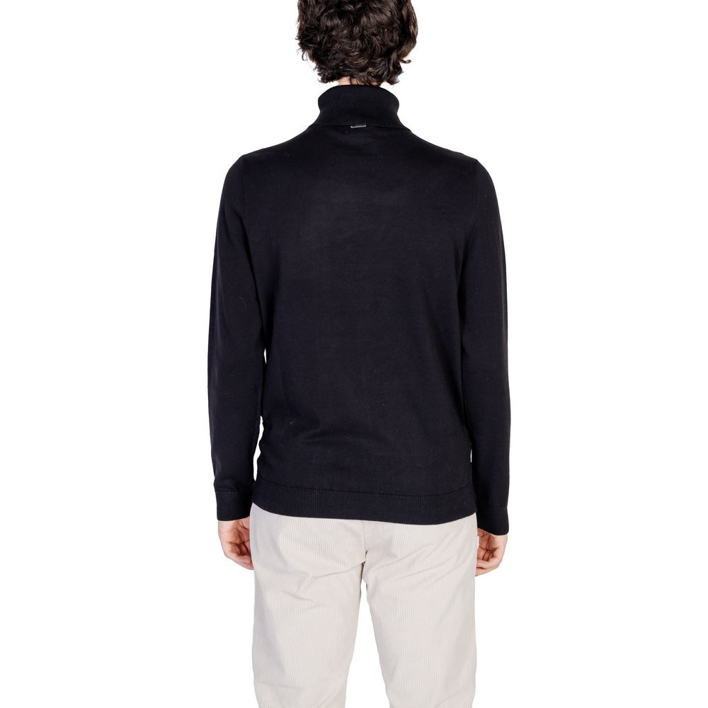 Antony Morato Schwarzer Baumwoll-Rollkragenpullover