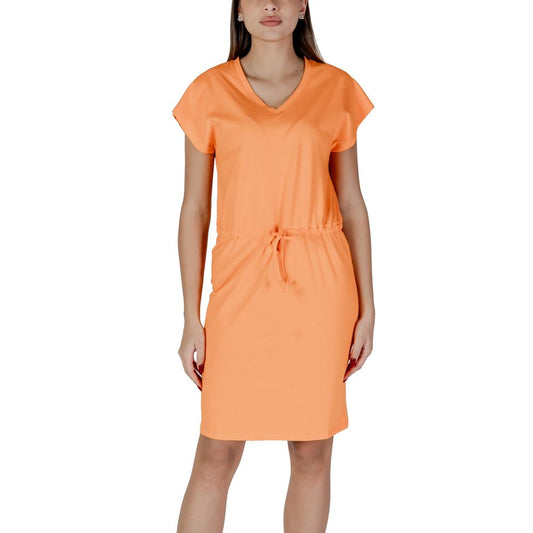 B.Young Oranges Baumwoll-Midi-Kleid