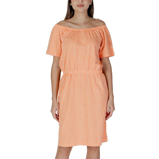B.Young Kurzes Baumwollkleid in Orange
