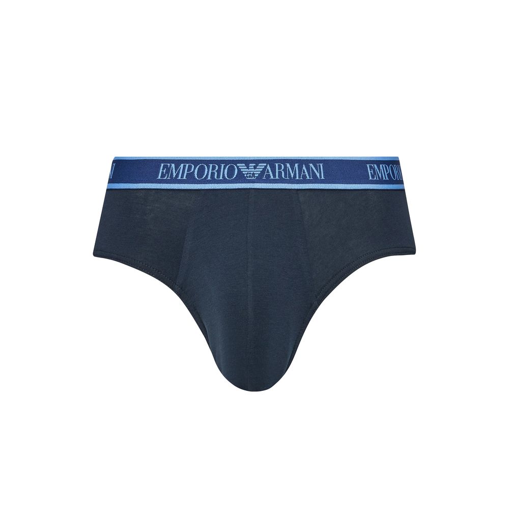 Emporio Armani Underwear Blaue Baumwoll-Slips