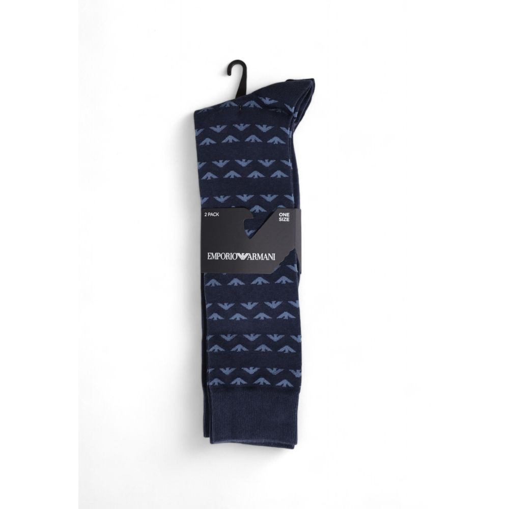 Emporio Armani Underwear Blaue Baumwollsocken