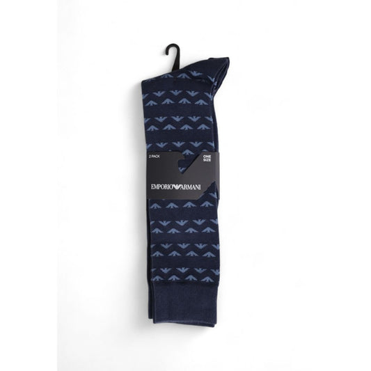 Emporio Armani Underwear Blaue Baumwollsocken