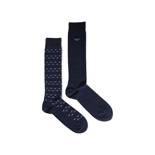 Emporio Armani Underwear Blaue Baumwollsocken