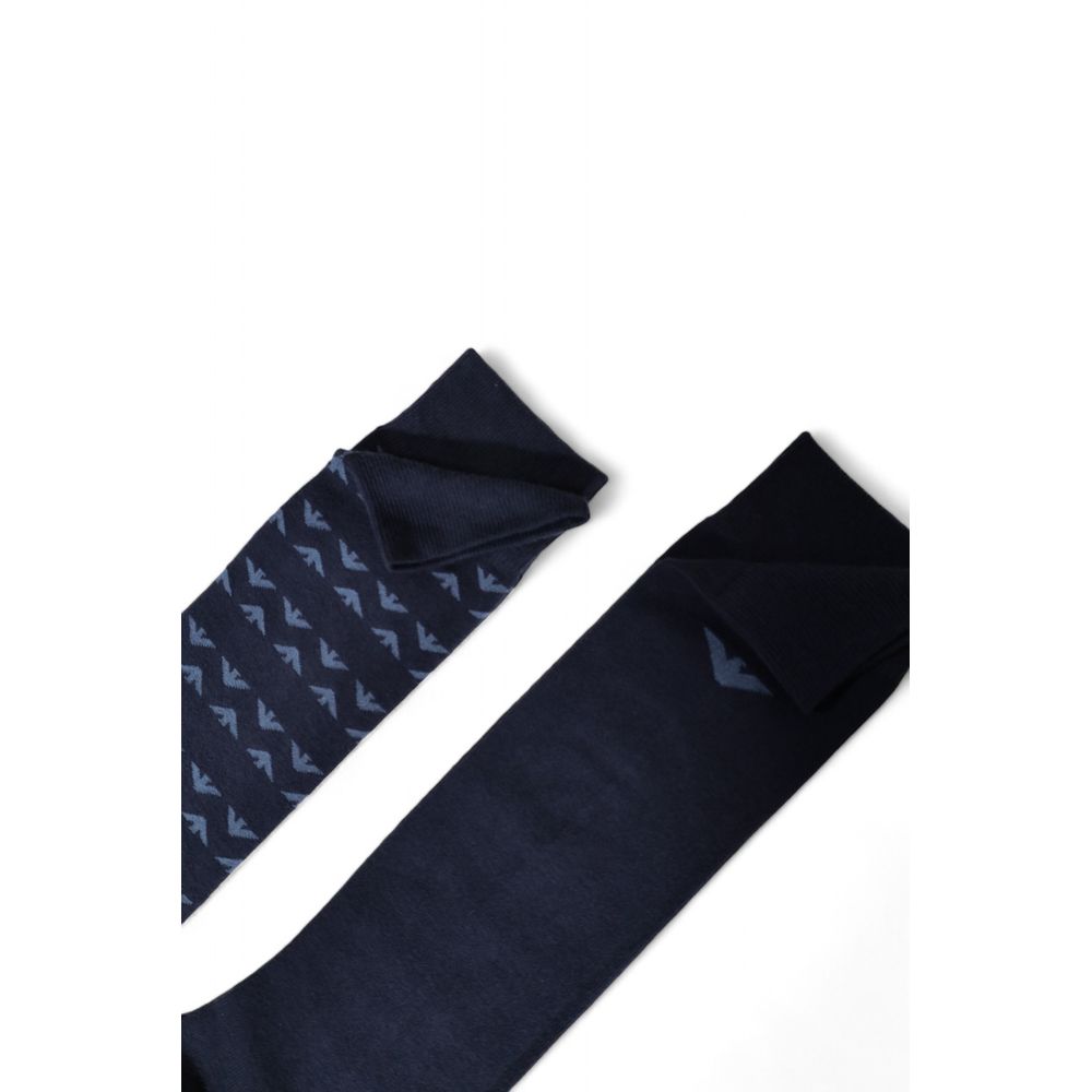 Emporio Armani Underwear Blaue Baumwollsocken