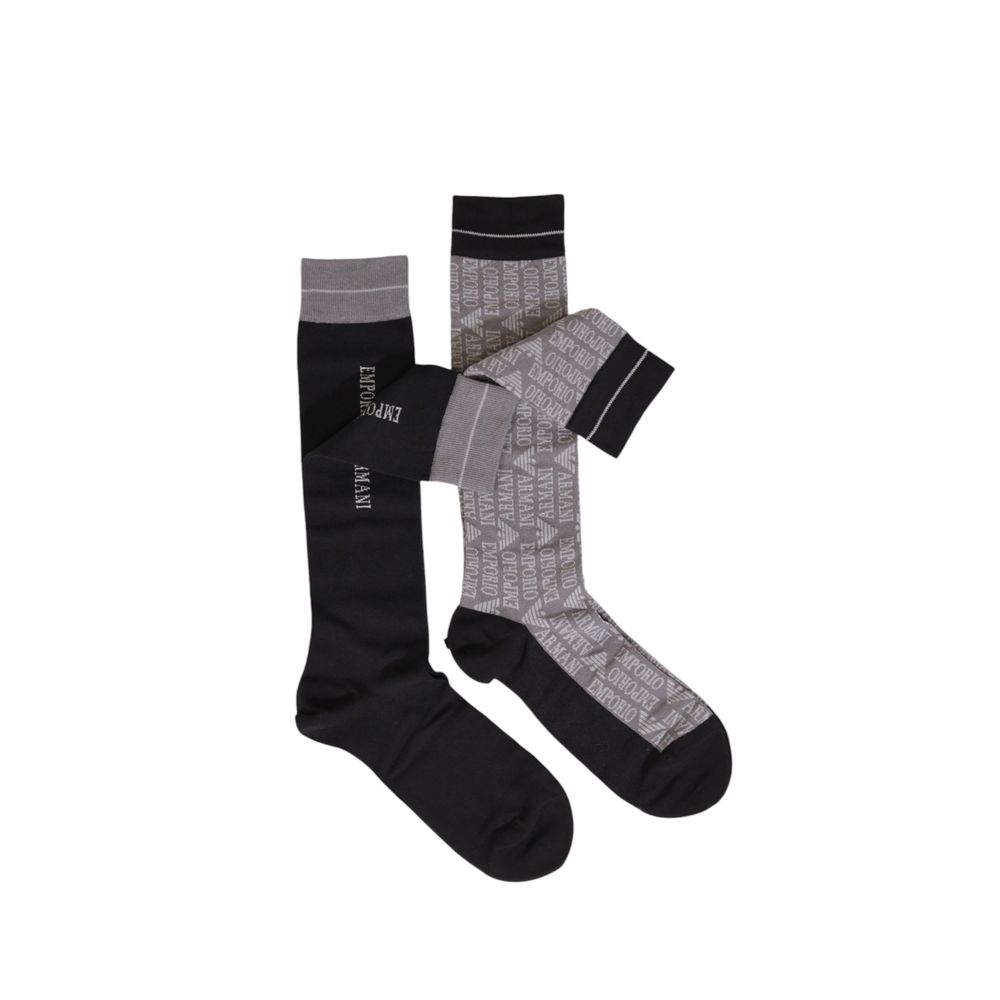 Emporio Armani Underwear Schwarze Baumwollsocken
