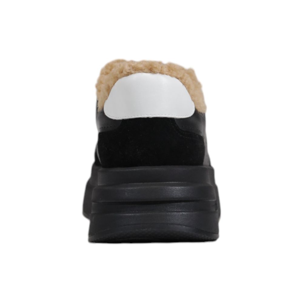 ASH Schwarze und Weiße Leder-Plateau-Sneaker