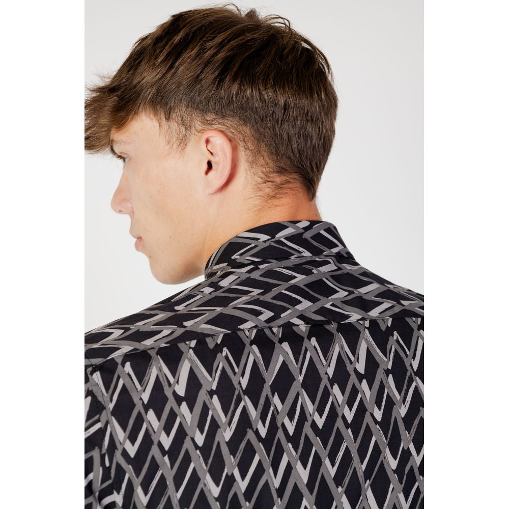 Antony Morato Schwarzes Baumwollhemd mit Muster