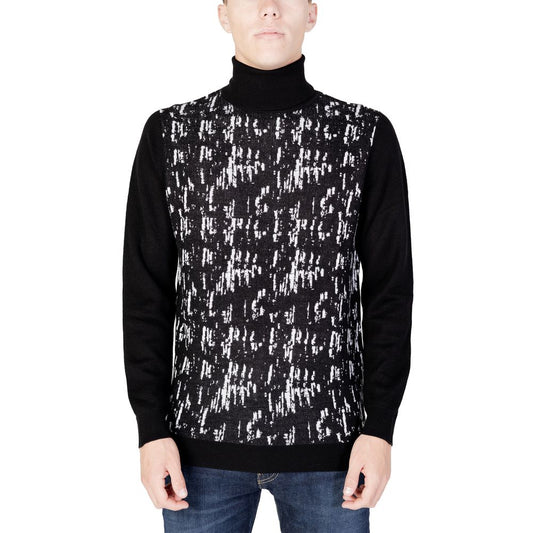 Antony Morato Rollkragenpullover aus schwarzer Wolle