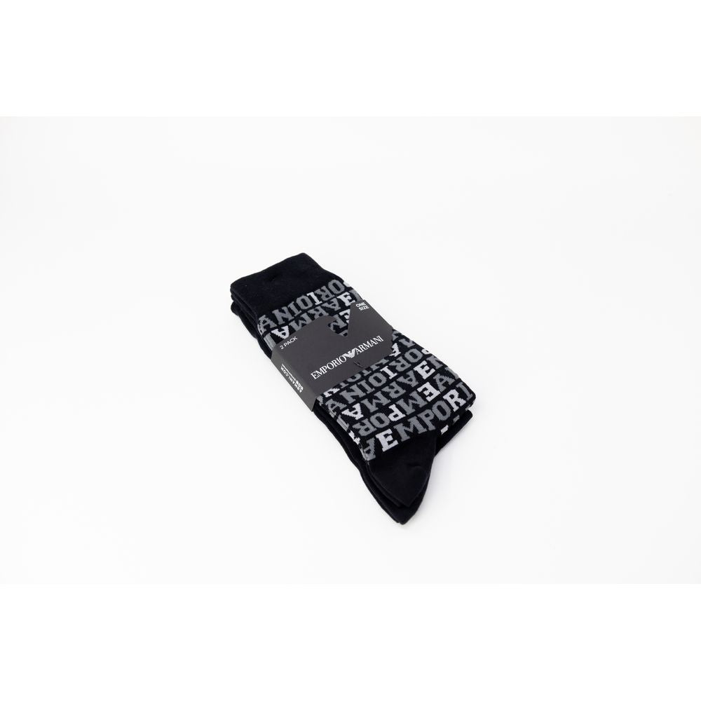 Emporio Armani Underwear Schwarze Baumwollsocken