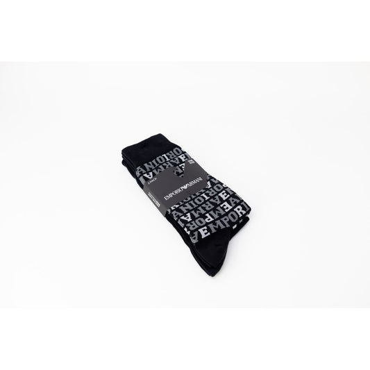 Emporio Armani Underwear Schwarze Baumwollsocken