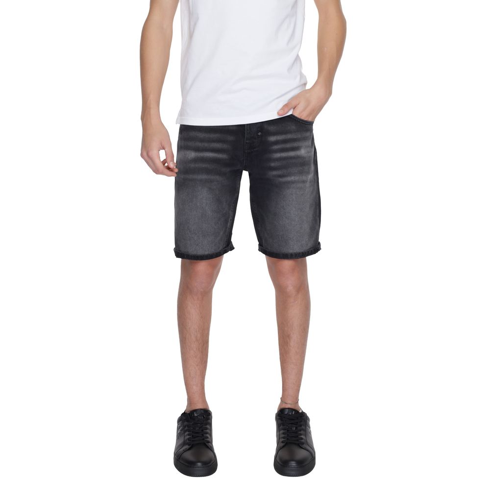 Antony Morato Schwarze Baumwoll-Bermuda-Shorts