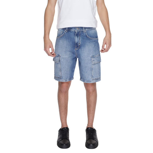 Antony Morato Blaue Baumwoll-Bermuda-Shorts