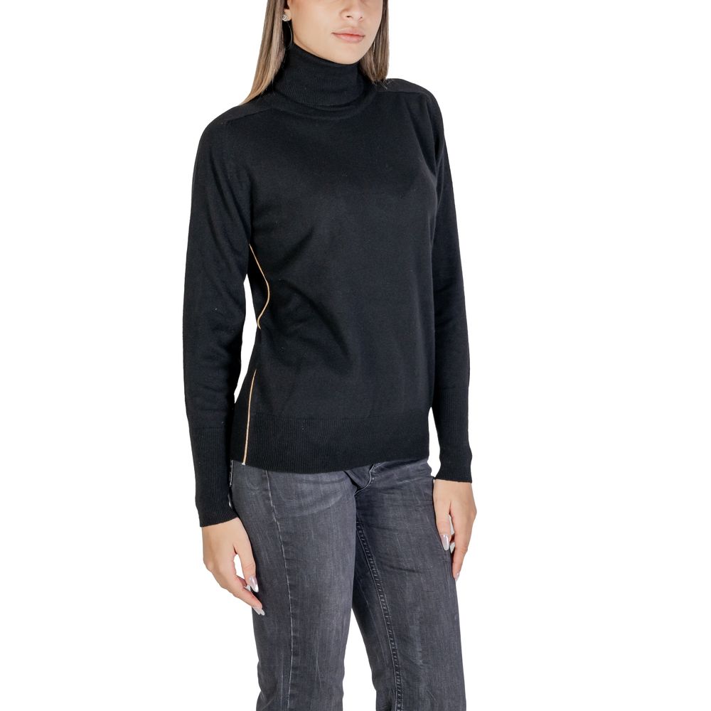 Alviero Martini Prima Classe Schwarzer Viskose-Rollkragenpullover