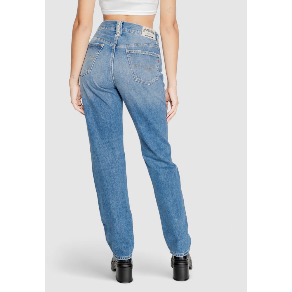 Replay Blaue Baumwoll-Mom-Jeans