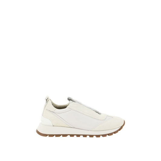 Brunello Cucinelli Weiße Gummisohle Sneakers mit niedrigem Schaft