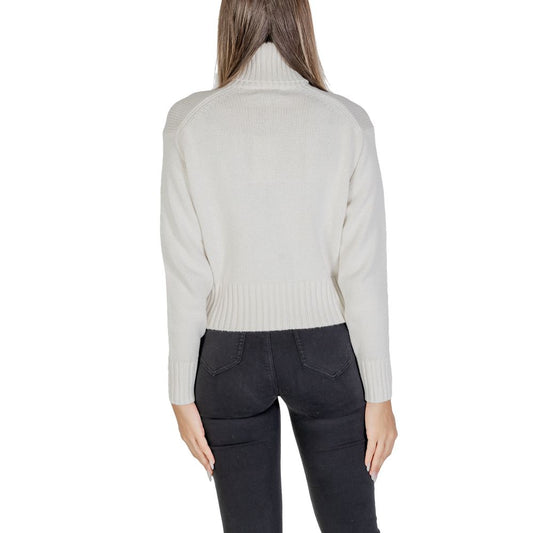 Calvin Klein Jeans Cremefarbener Baumwollpullover