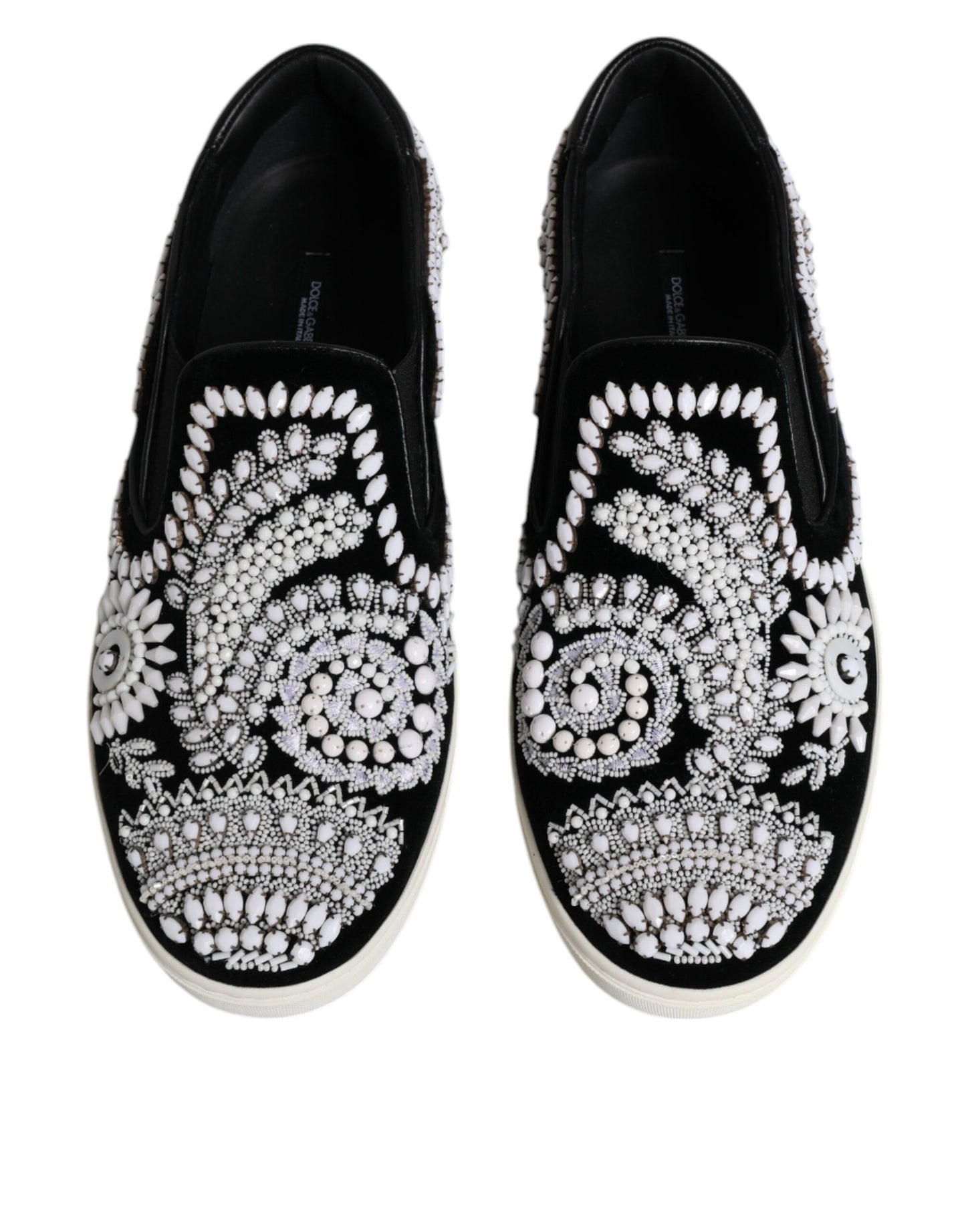 Dolce & Gabbana Schwarz verschönert London Männer Slip On Schuhe