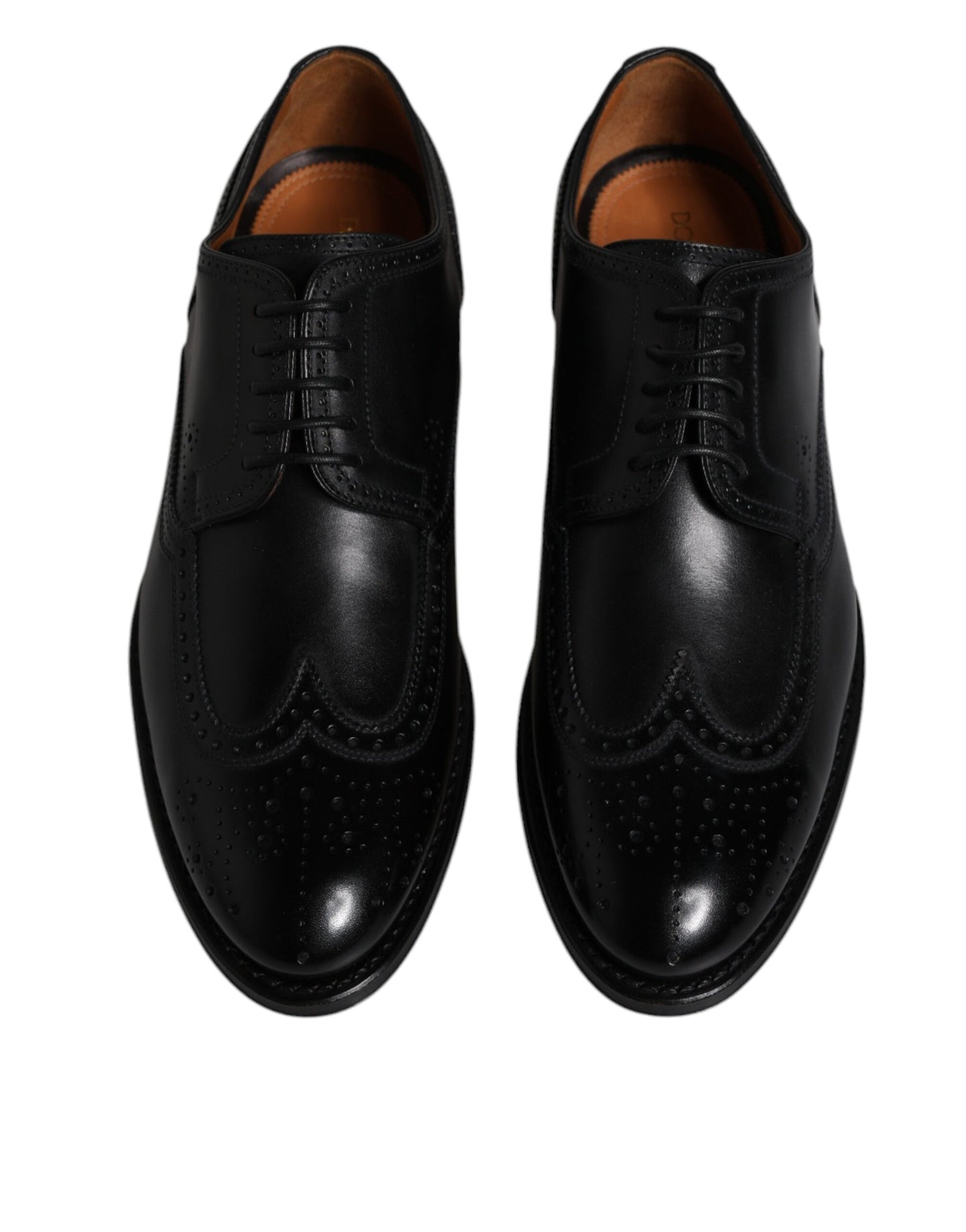 Dolce & Gabbana Schwarzes Leder Derby Wingtip Formelle Schuhe