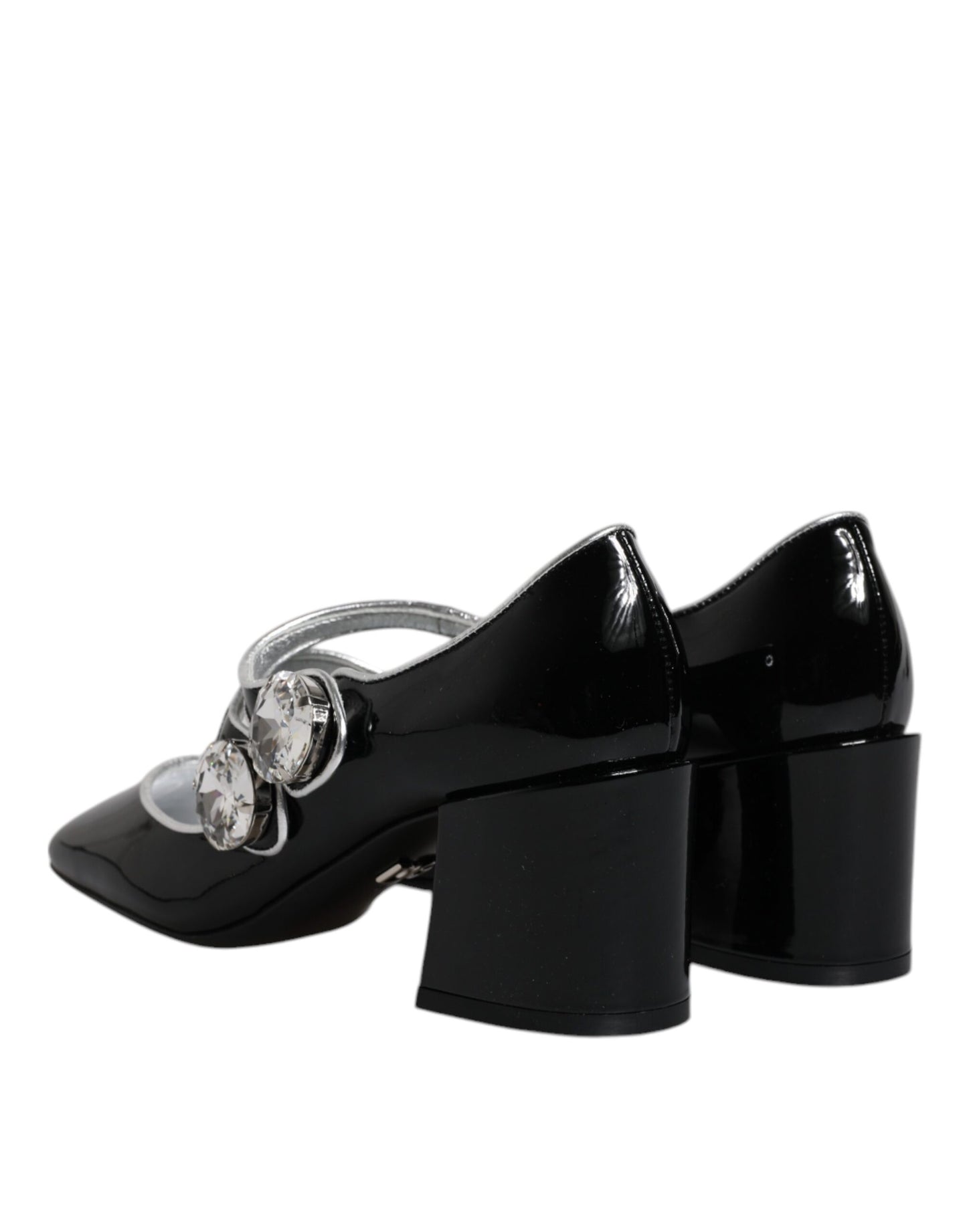 Dolce & Gabbana Schwarz Lackleder Kristall Mary Jane Pumps Schuhe