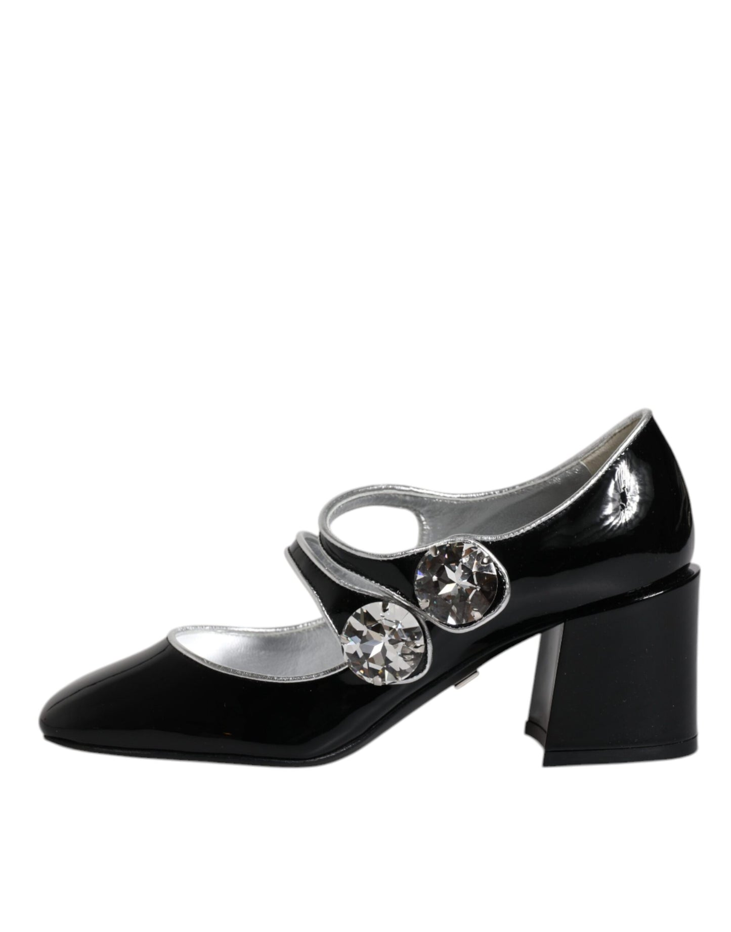 Dolce & Gabbana Schwarz Lackleder Kristall Mary Jane Pumps Schuhe