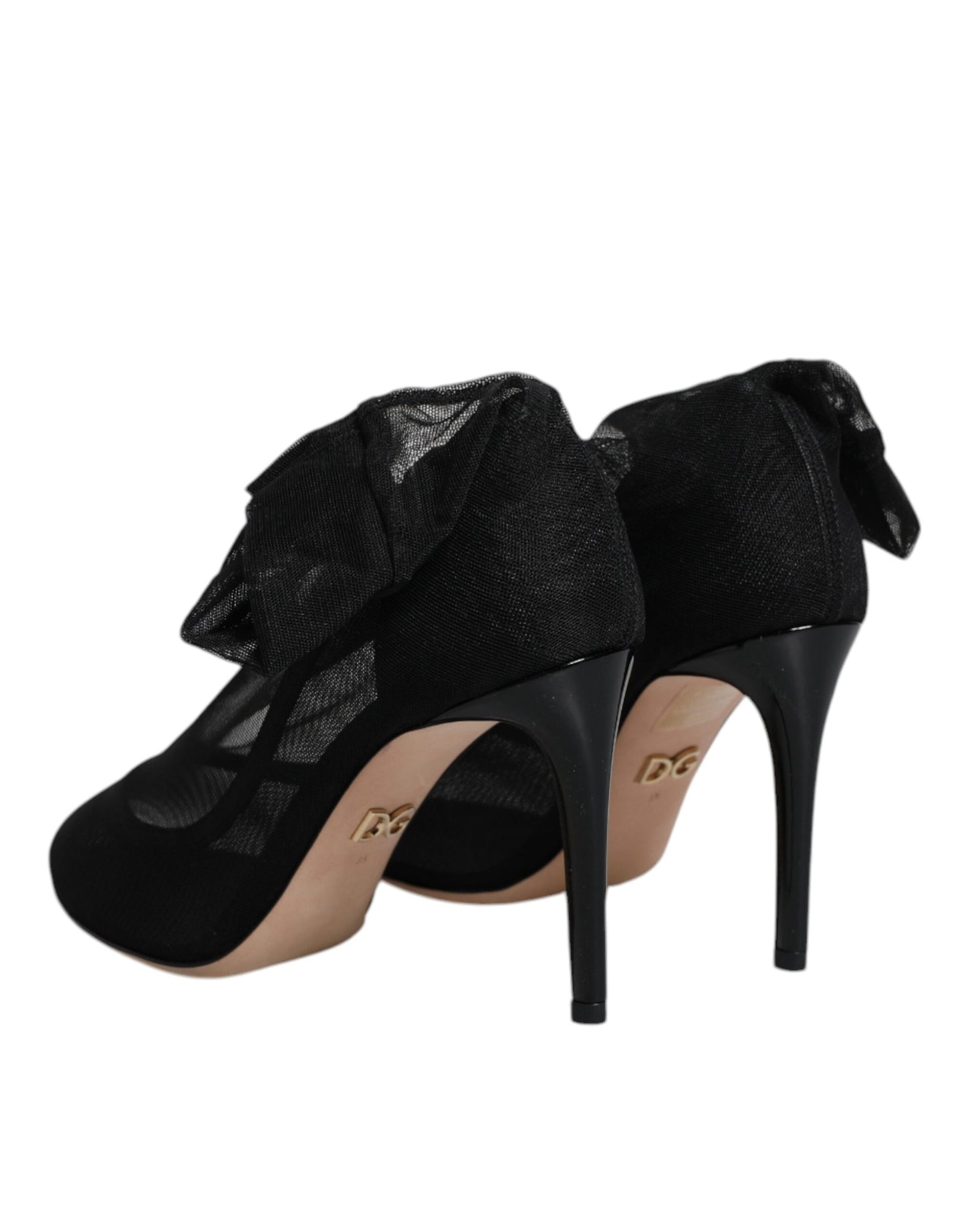 Dolce & Gabbana Schwarz Nylon Mesh Socke Stil Stiefel Schuhe