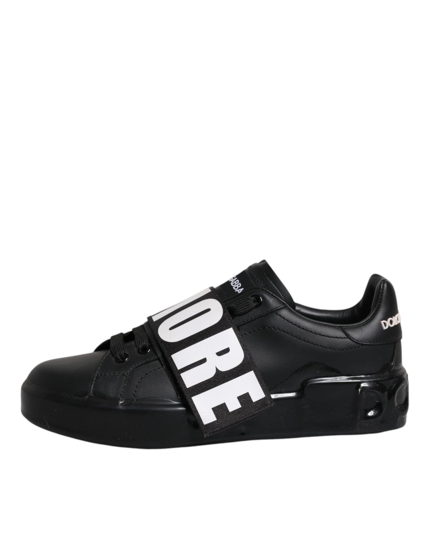Dolce & Gabbana Schwarz D&G AMORE Low Top Sneakers Schuhe