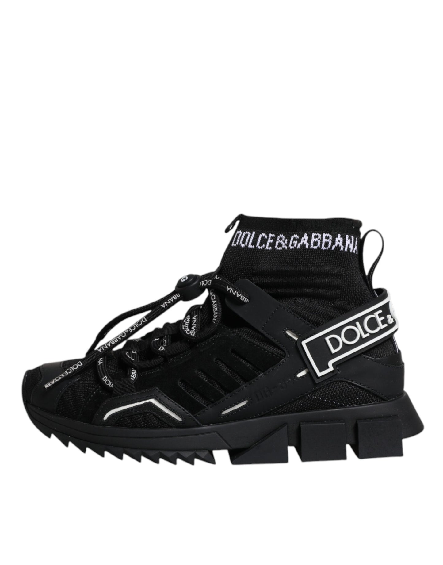 Dolce & Gabbana Schwarz Sorrento Socken Logo Turnschuhe Schuhe