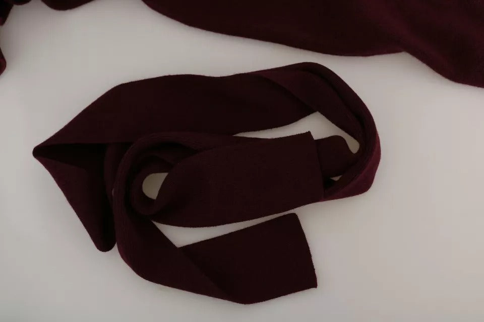 Dolce & Gabbana Bordeauxfarbener Kaschmir-Kronen-Strickjacken-Pullover