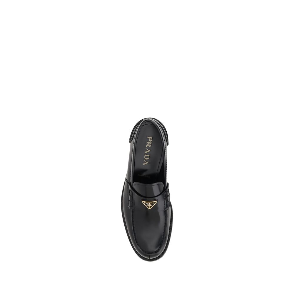 Prada Schwarze Kalbsleder-Bos-Taurus-Slipper